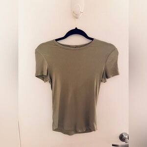 Green Aritzia Everyday Rib T-shirt